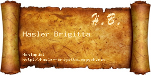 Hasler Brigitta névjegykártya